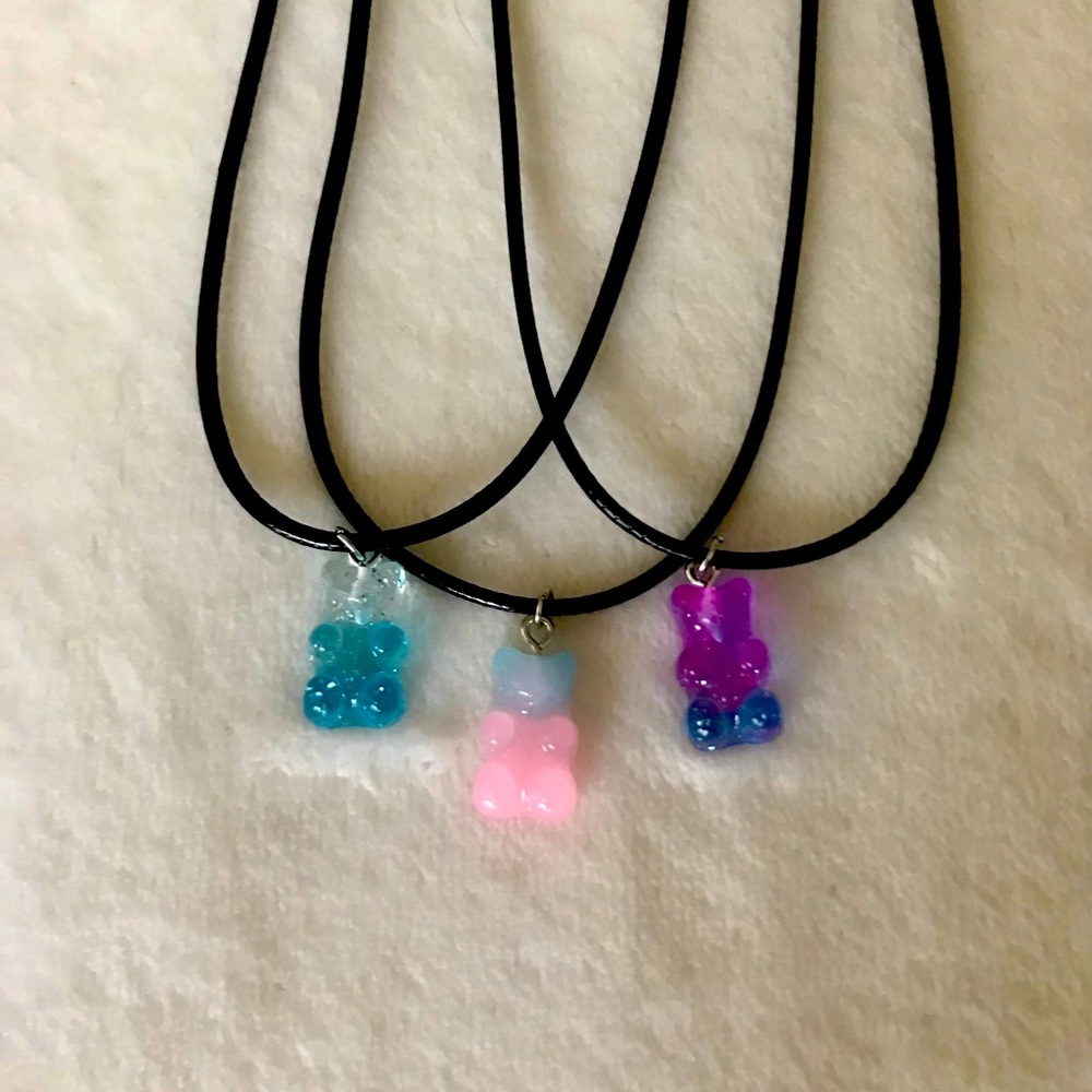 Gummy gummies bear necklaces bff colorful sparkle share